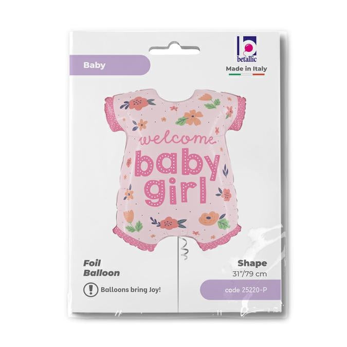 Ballon alu combi babygro "Welcome Baby girl" 79cm