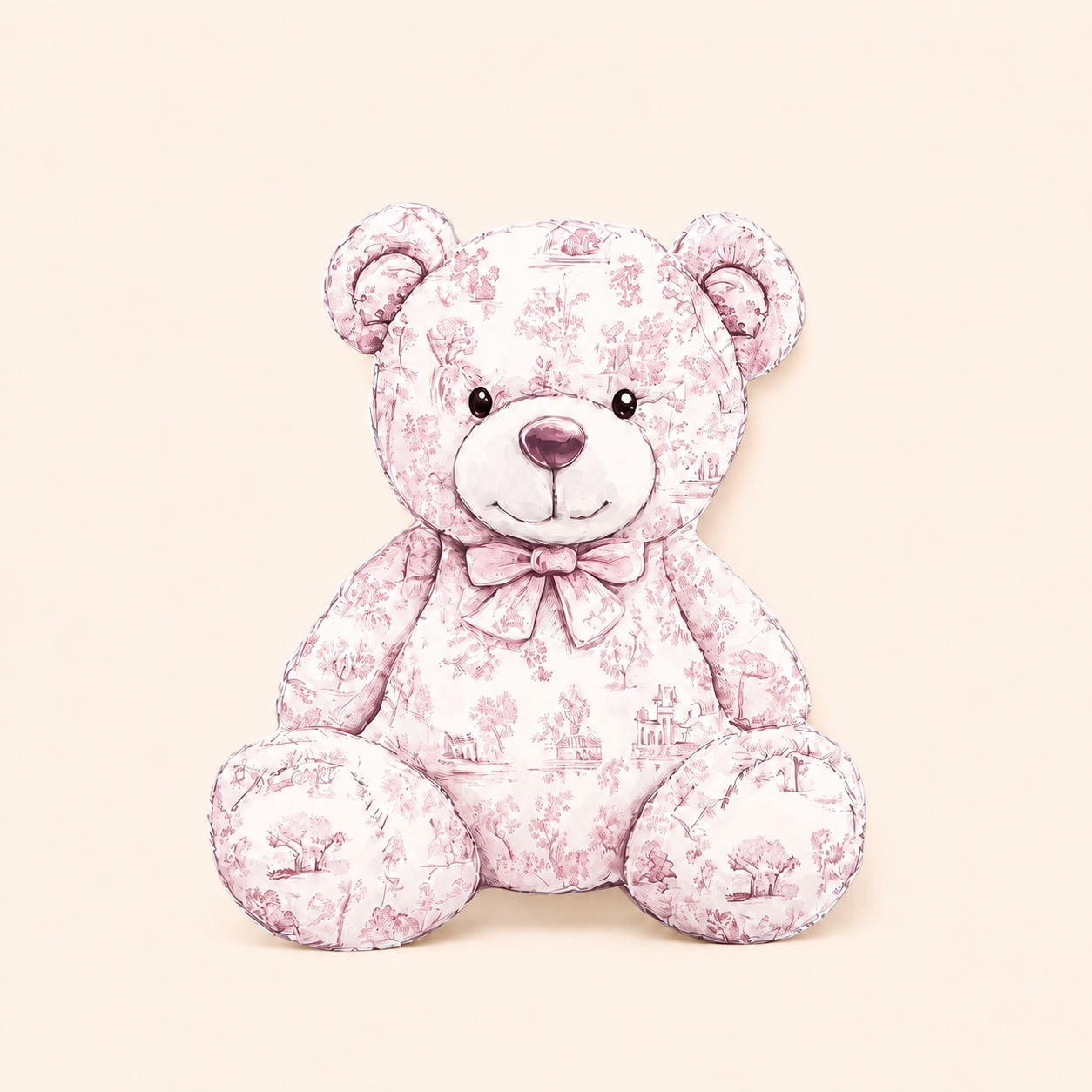 Cardipop "Lily l'oursonne doudou Toile de Jouy"