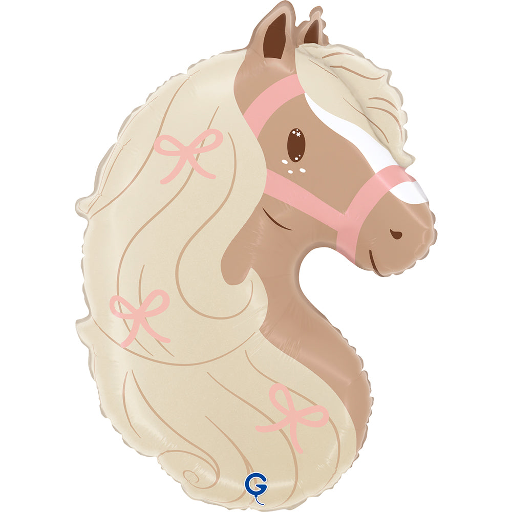 Ballon alu Poney tête 58cm