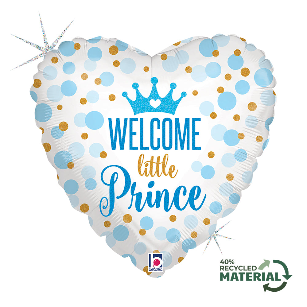 Ballon alu Coeur Welcome Litlle Prince - Baby Boy 46cm