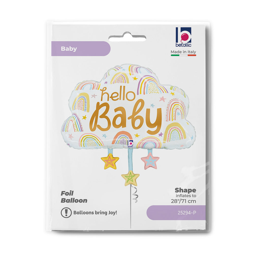 Ballon alu Nuage et étoiles "Hello Baby" 71cm