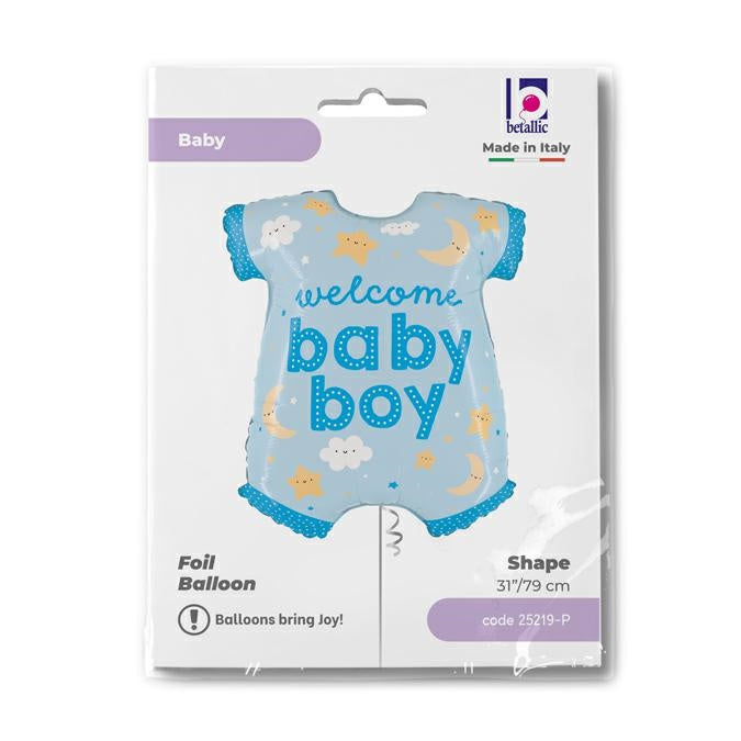 Ballon alu combi babygro "Welcome Baby boy" 79cm