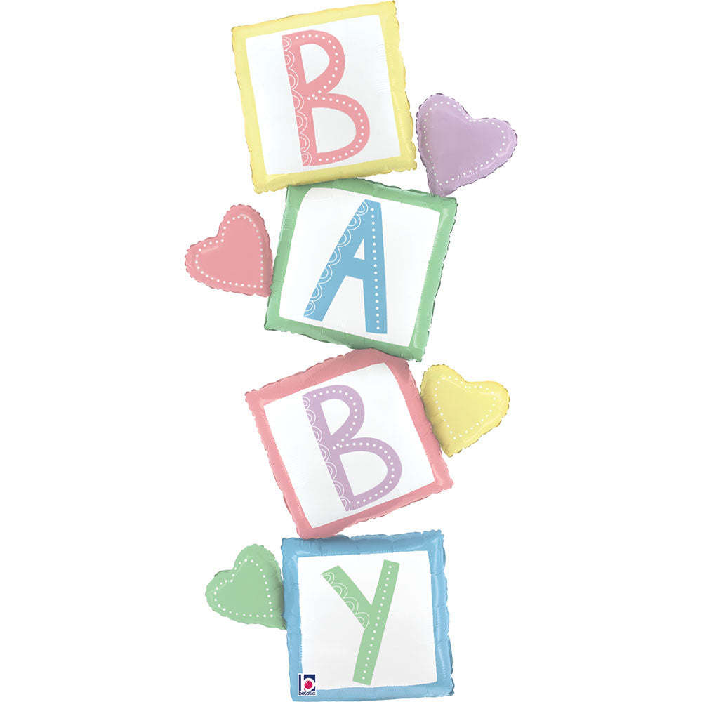 Ballon alu Cubes bébé "BABY" 160cm