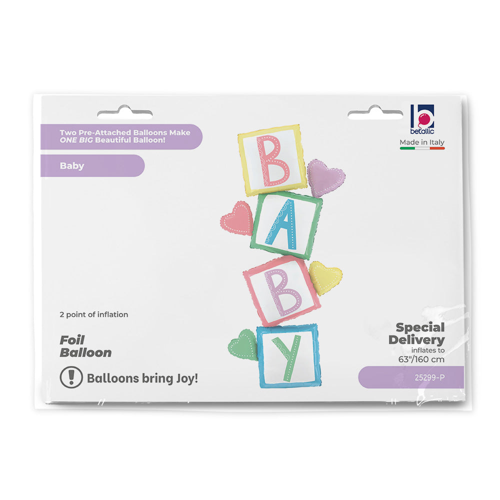 Ballon alu Cubes bébé "BABY" 160cm