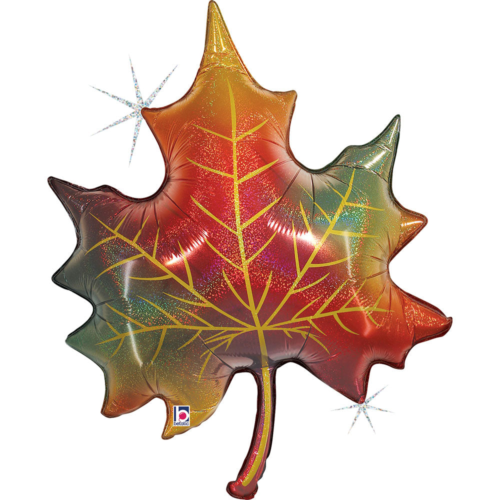 Ballon Alu feuille d'automne scintillante Forêt 60x75cm