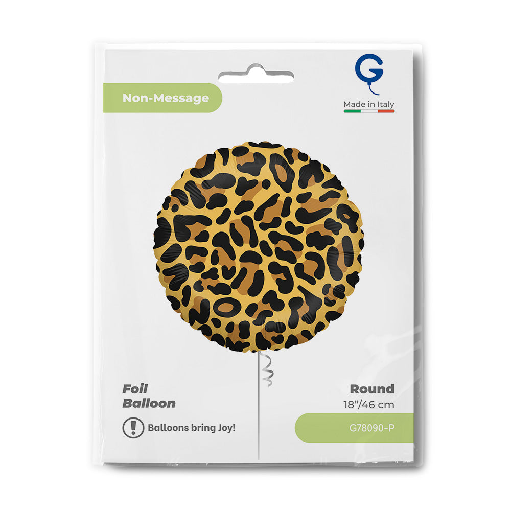 Ballon alu rond Leopard 46cm