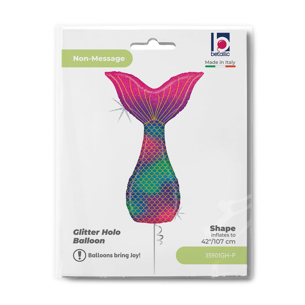 Ballon alu Queue de Sirène scintillante 107cm