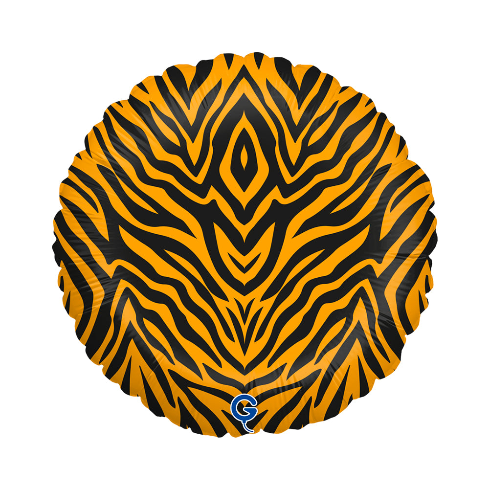 Ballon alu rond Rayures Tigre 46cm