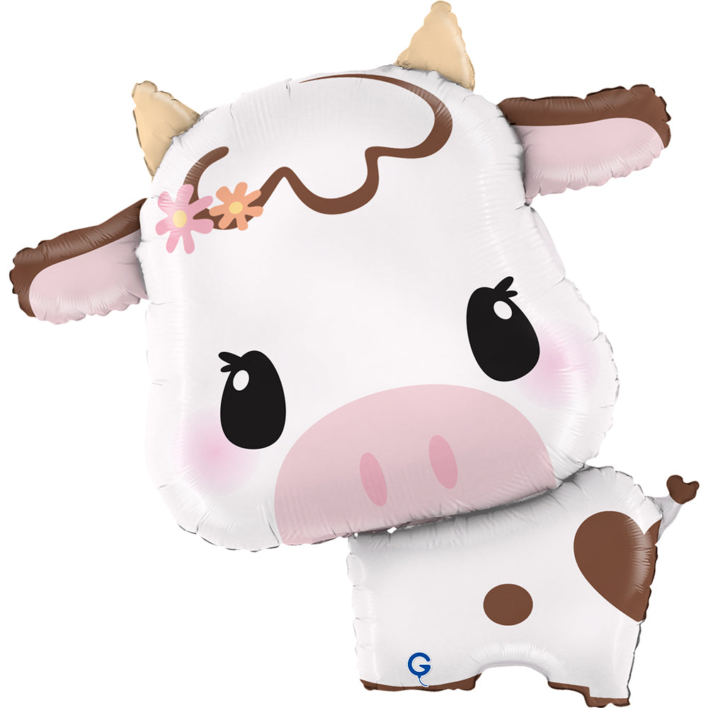 Ballon Vache mignonne en Alu 57x59cm