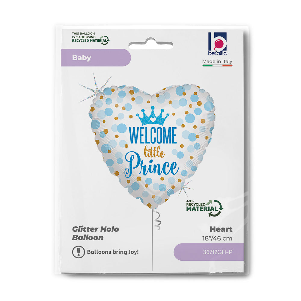 Ballon alu Coeur Welcome Litlle Prince - Baby Boy 46cm