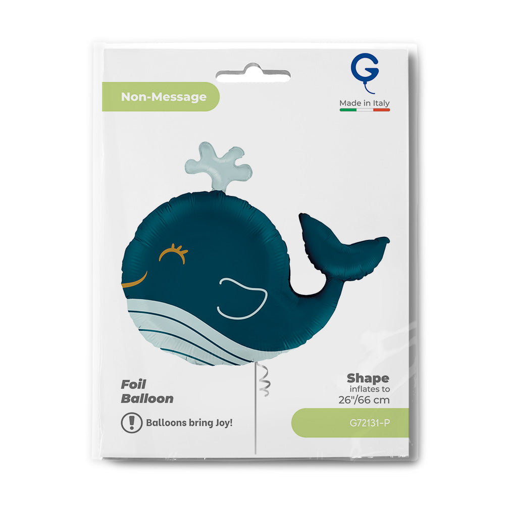 Ballon alu Baleine souriante Marine 66cm