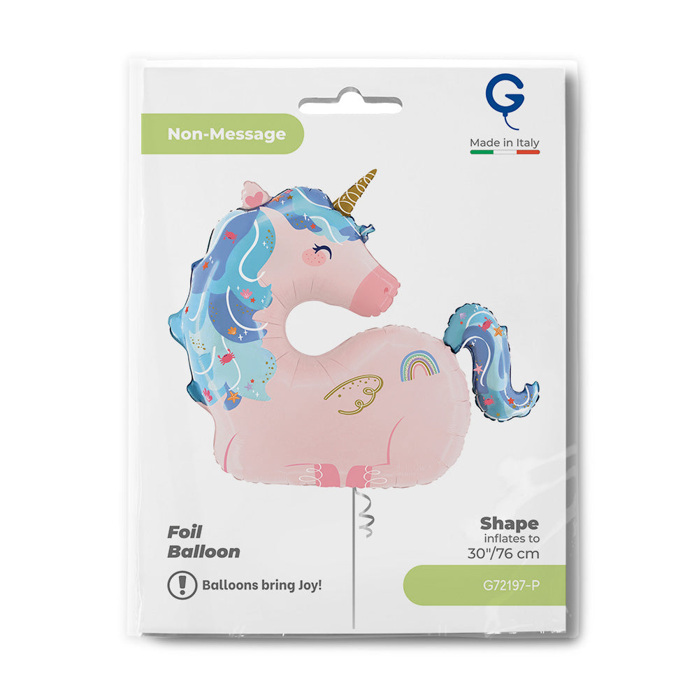 Ballon alu Licorne Rose et Bleue 78x83cm