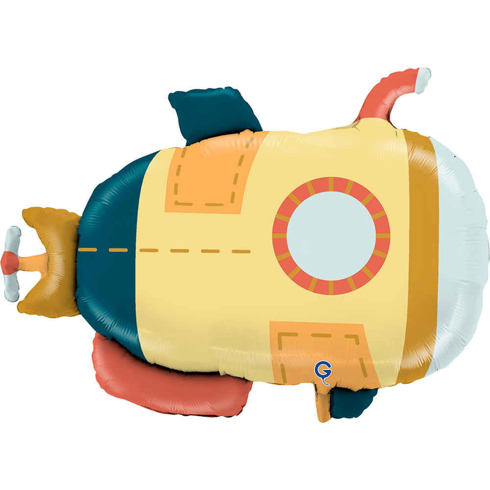 Ballon alu Sous-Marin Jaune 61cm