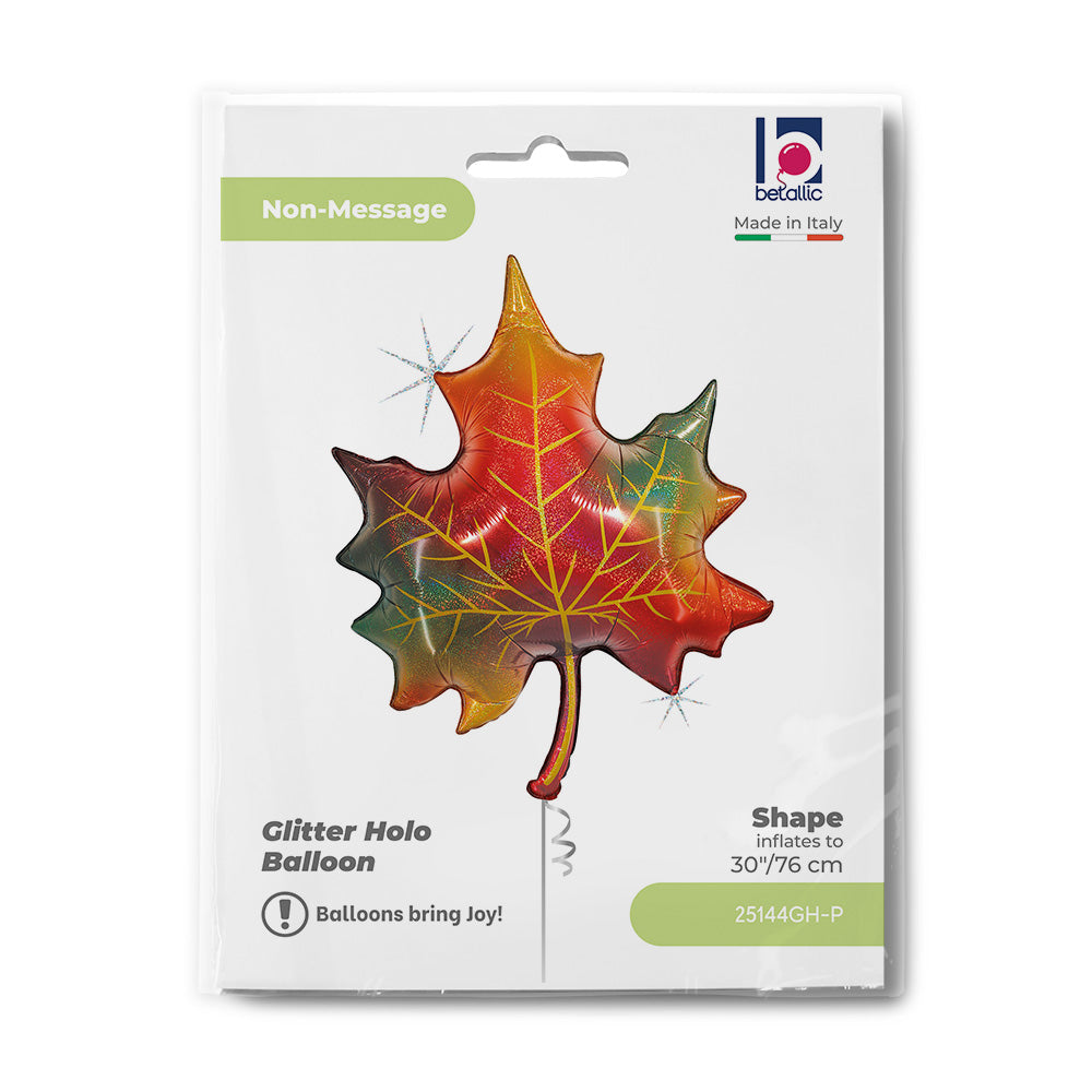 Ballon Alu feuille d'automne scintillante Forêt 60x75cm
