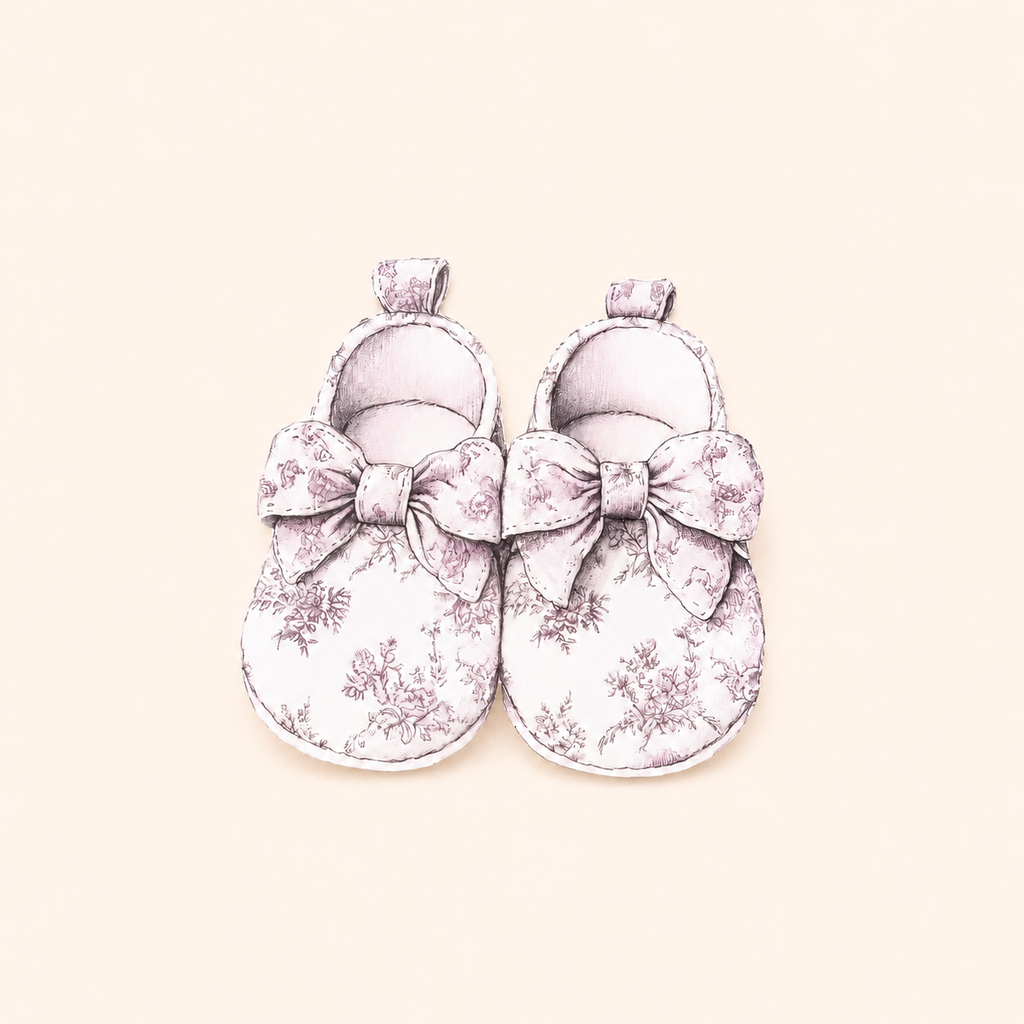 Cardipop "Chaussons roses Toile de Jouy"