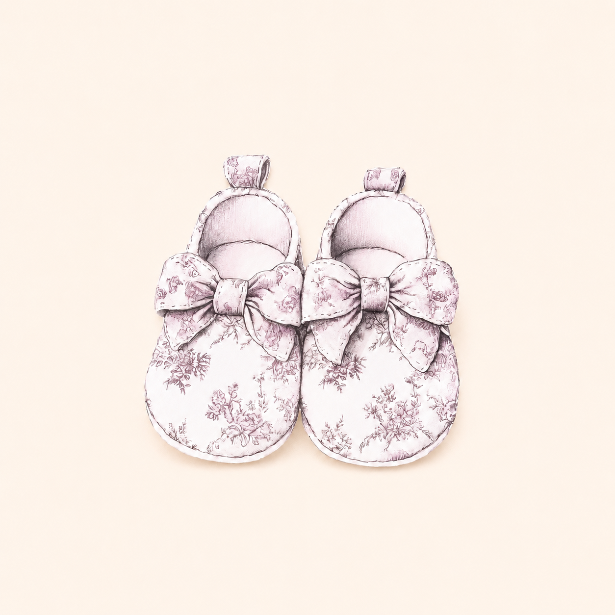 Cardipop "Chaussons roses Toile de Jouy"