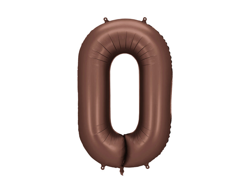 Ballon Chiffre "0" en aluminium Moka 86cm
