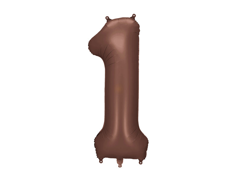 Ballon Chiffre "1" en aluminium Moka 86cm