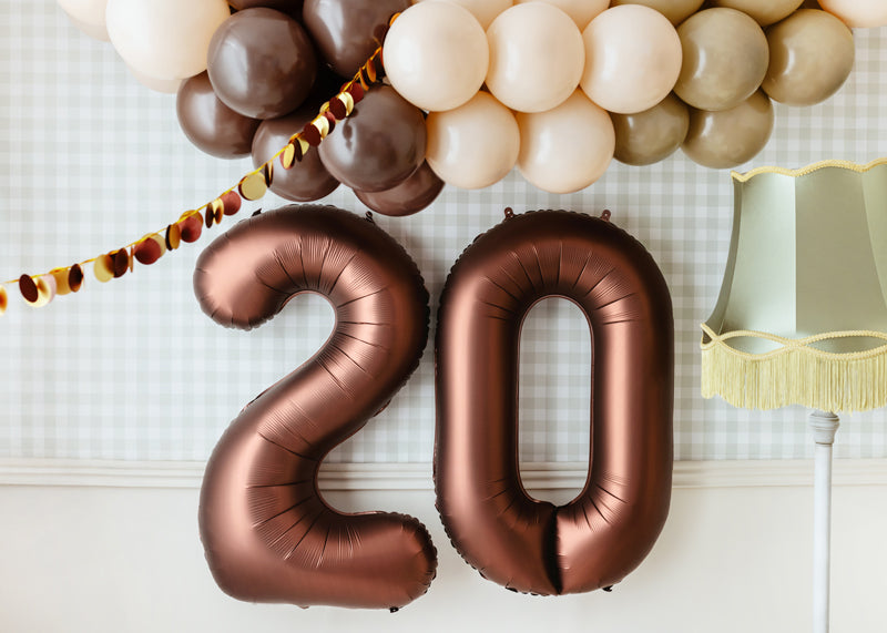 Ballon Chiffre "2" en aluminium Moka 86cm
