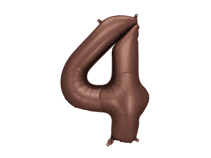Ballon Chiffre "4" en aluminium Moka 86cm