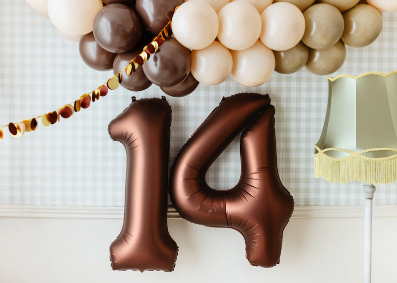Ballon Chiffre "4" en aluminium Moka 86cm
