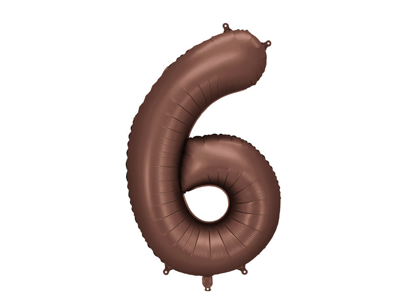 Ballon Chiffre "6" en aluminium Moka 86cm