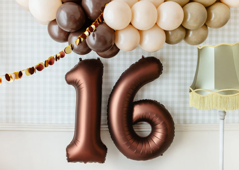 Ballon Chiffre "6" en aluminium Moka 86cm