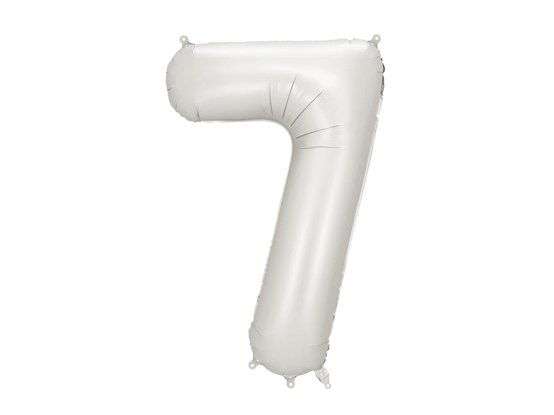 Ballon Chiffre "7" en aluminium Blanc Mat 86cm
