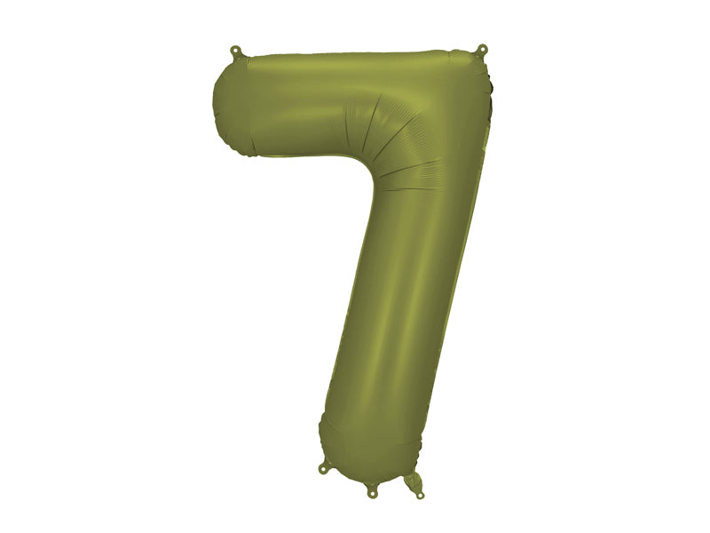 Ballon Chiffre "7" en aluminium Vert Olive 86cm