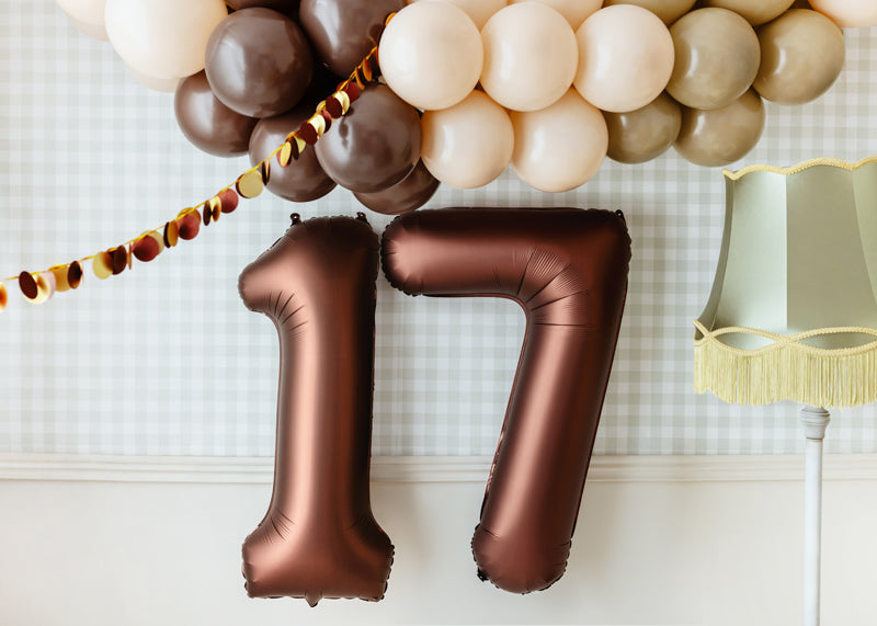 Ballon Chiffre "7" en aluminium Moka 86cm