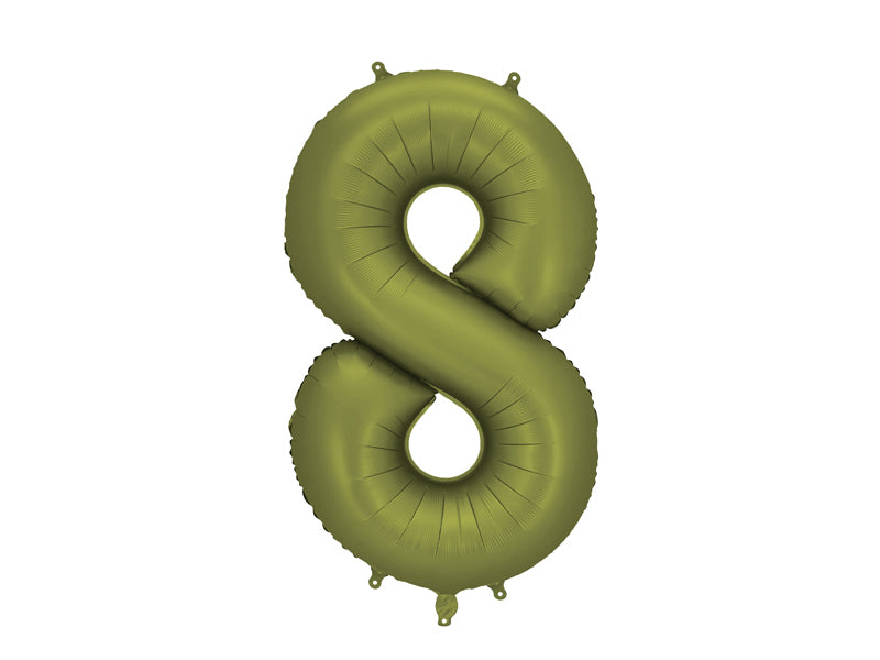 Ballon Chiffre "8" en aluminium Vert Olive 86cm