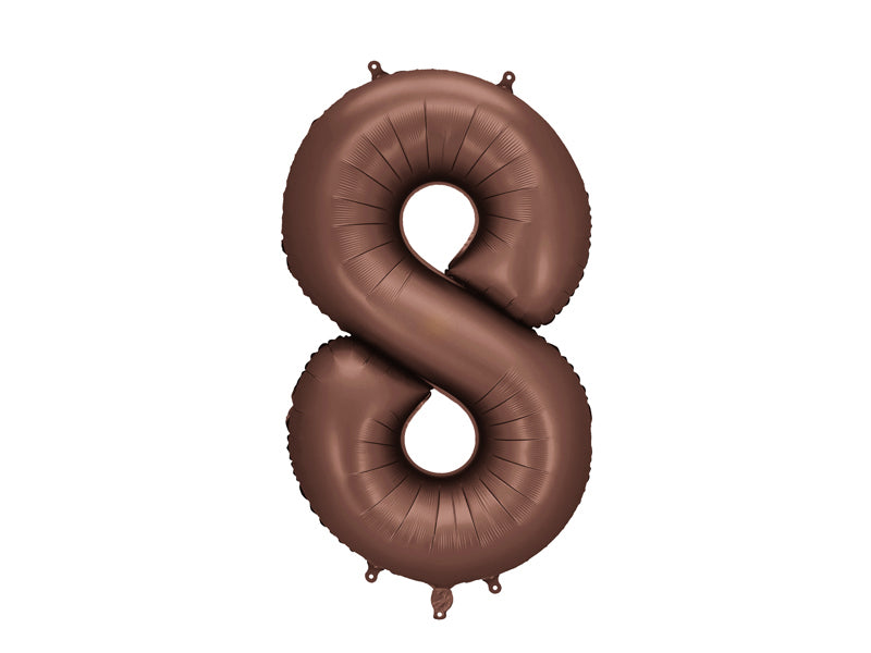 Ballon Chiffre "8" en aluminium Moka 86cm