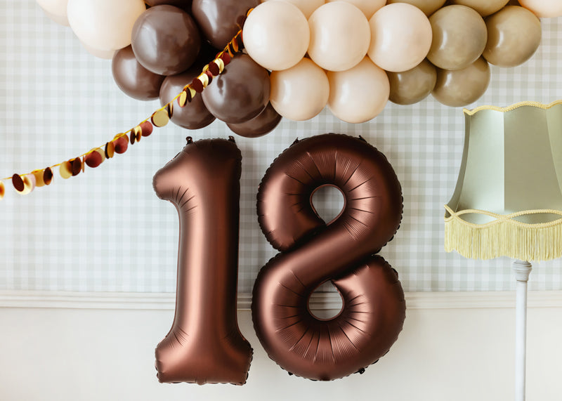 Ballon Chiffre "8" en aluminium Moka 86cm