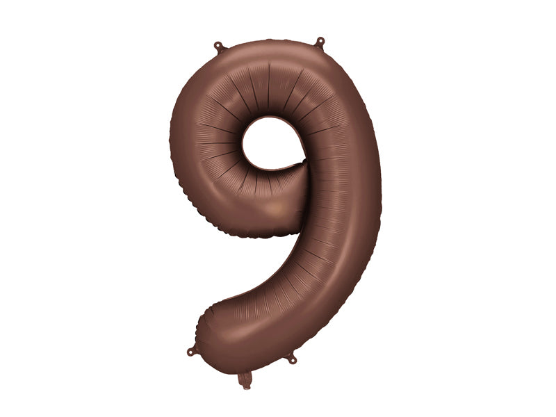 Ballon Chiffre "9" en aluminium Moka 86cm