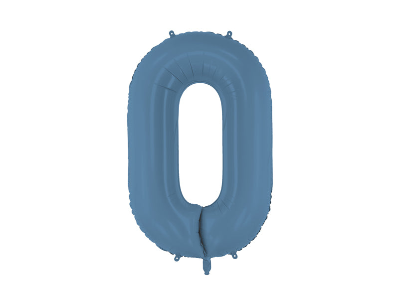 Ballon Chiffre "0" en aluminium Bleu Mat 86cm