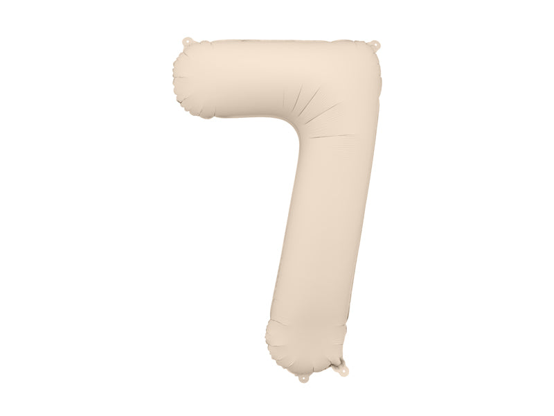Ballon Chiffre "7" en aluminium Beige Mat 86cm