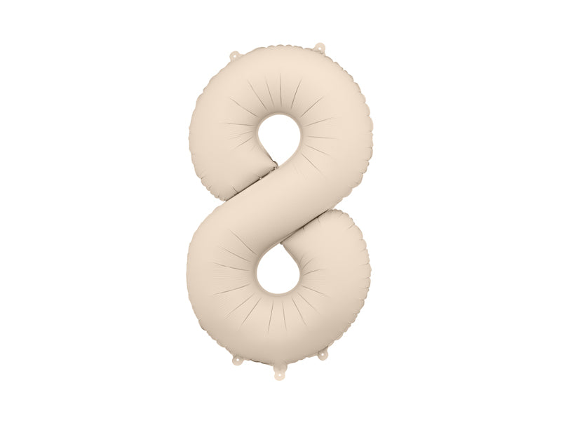 Ballon Chiffre "8" en aluminium Beige Mat 86cm