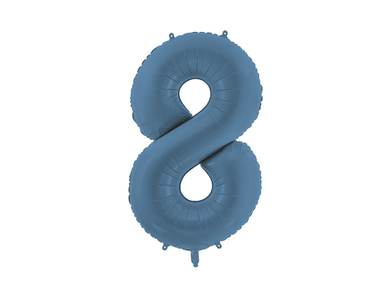 Ballon Chiffre "8" en aluminium Bleu Mat 86cm