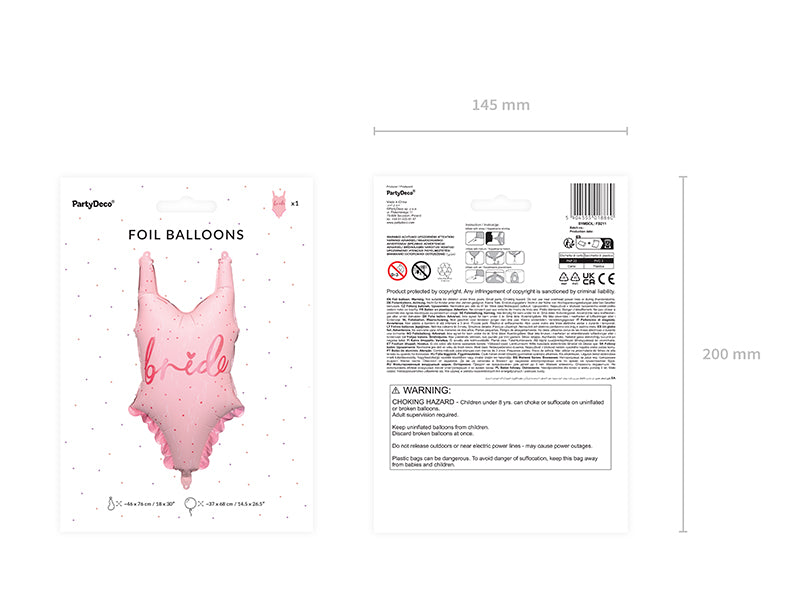Ballon Maillot de bain Bride en Mylar Rose 46x76 cm