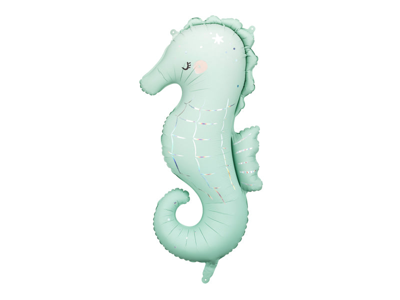 Ballon Hippocampe en foil  Vert Menthe 47x98 cm