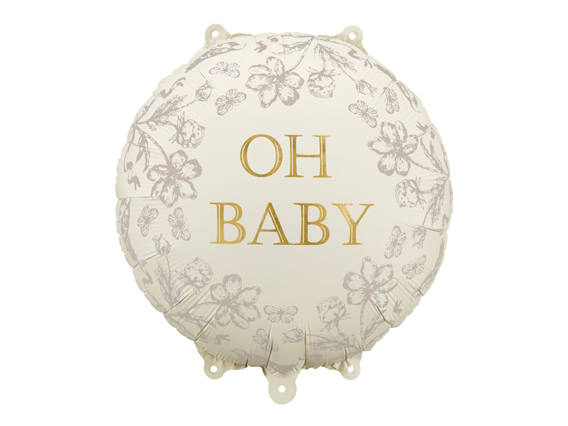Ballon Rond  ''Oh Baby'' en aluminium diam 35cm