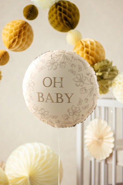 Ballon Rond  ''Oh Baby'' en aluminium diam 35cm