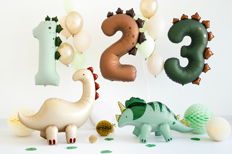 Ballon Chiffre "2" Dinosaure en aluminium Marron 92 cm