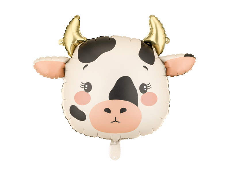 Ballon Vache en aluminium crème noir rose et or 57x47cm