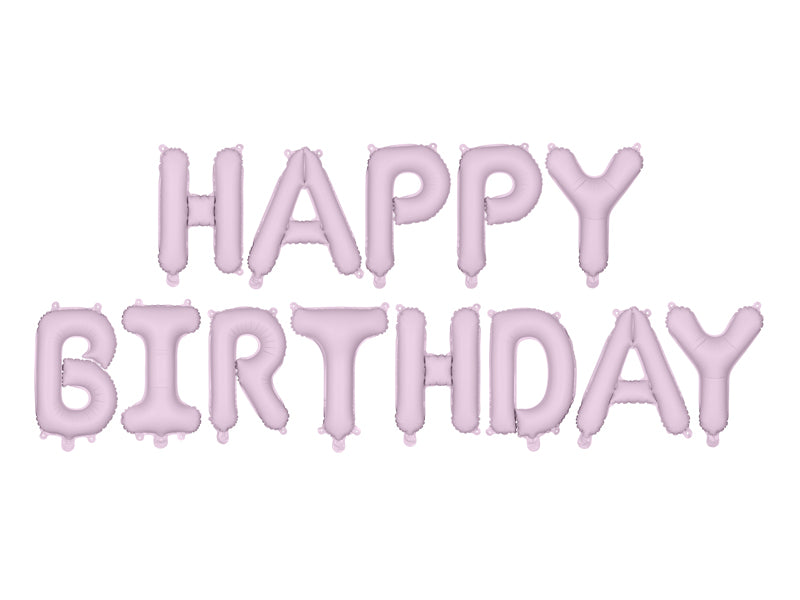 Ballon Happy Birthday Rose en Mylar 340x35cm
