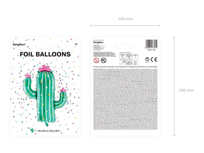 Ballon Cactus en Mylar 60x82cm