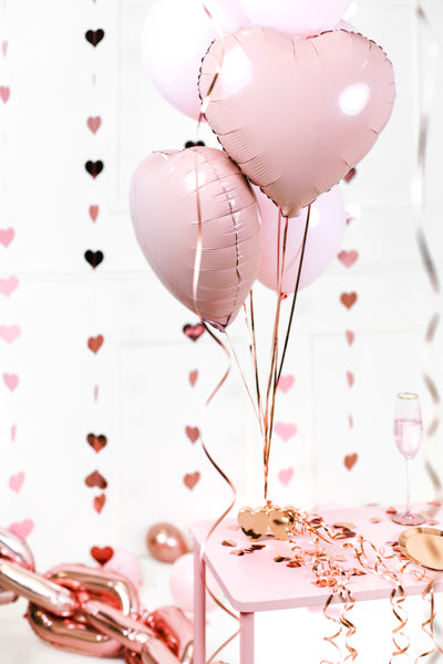 Ballon Coeur Rose en aluminium 35cm