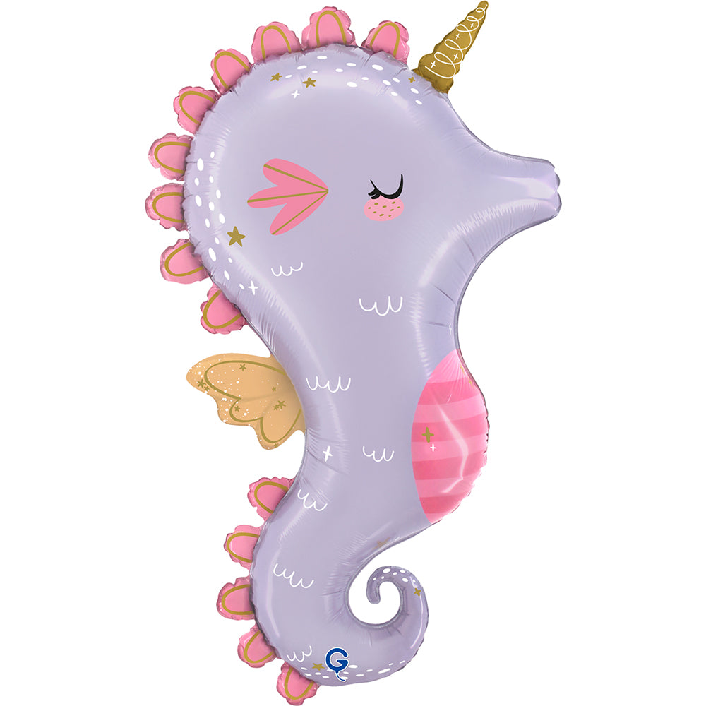 Ballon alu Hippocampe magique 52x90cm
