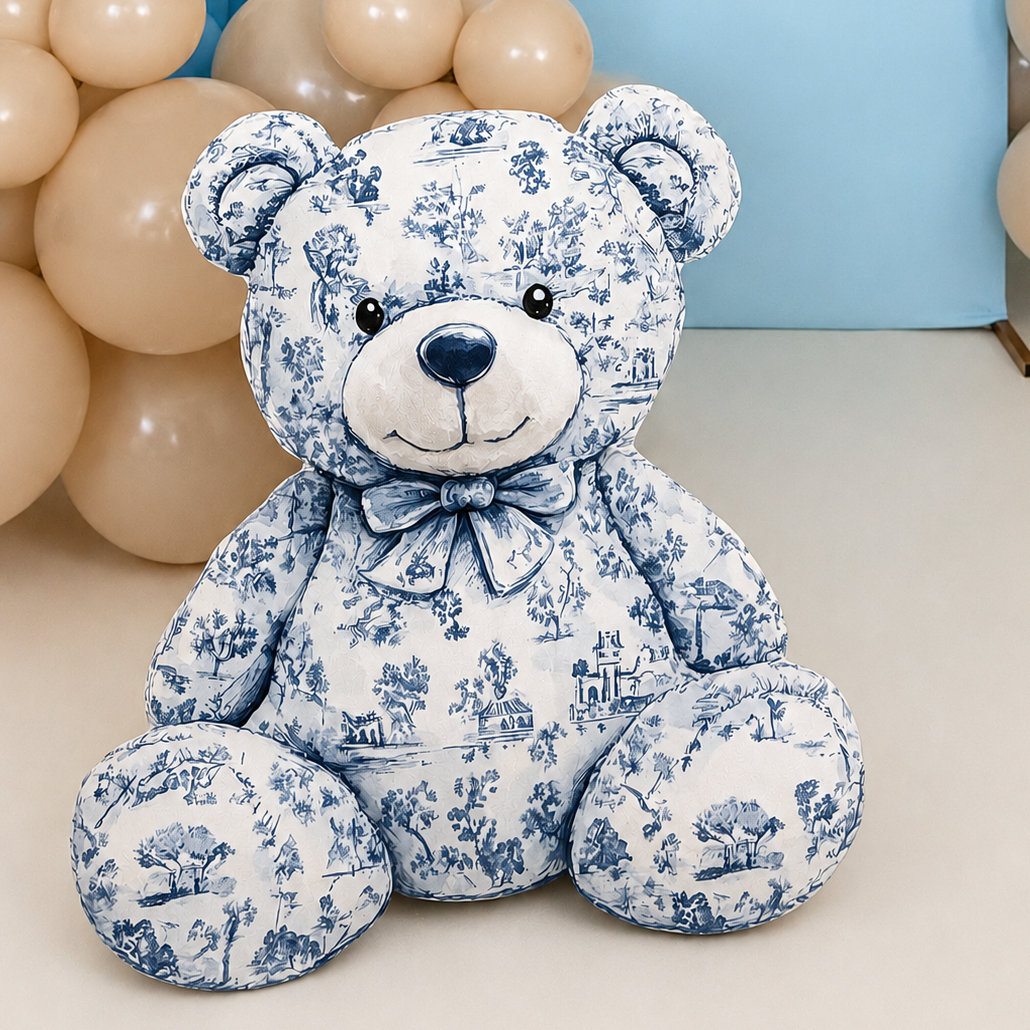 Cardipop "Paddy l'ourson doudou Toile de Jouy"