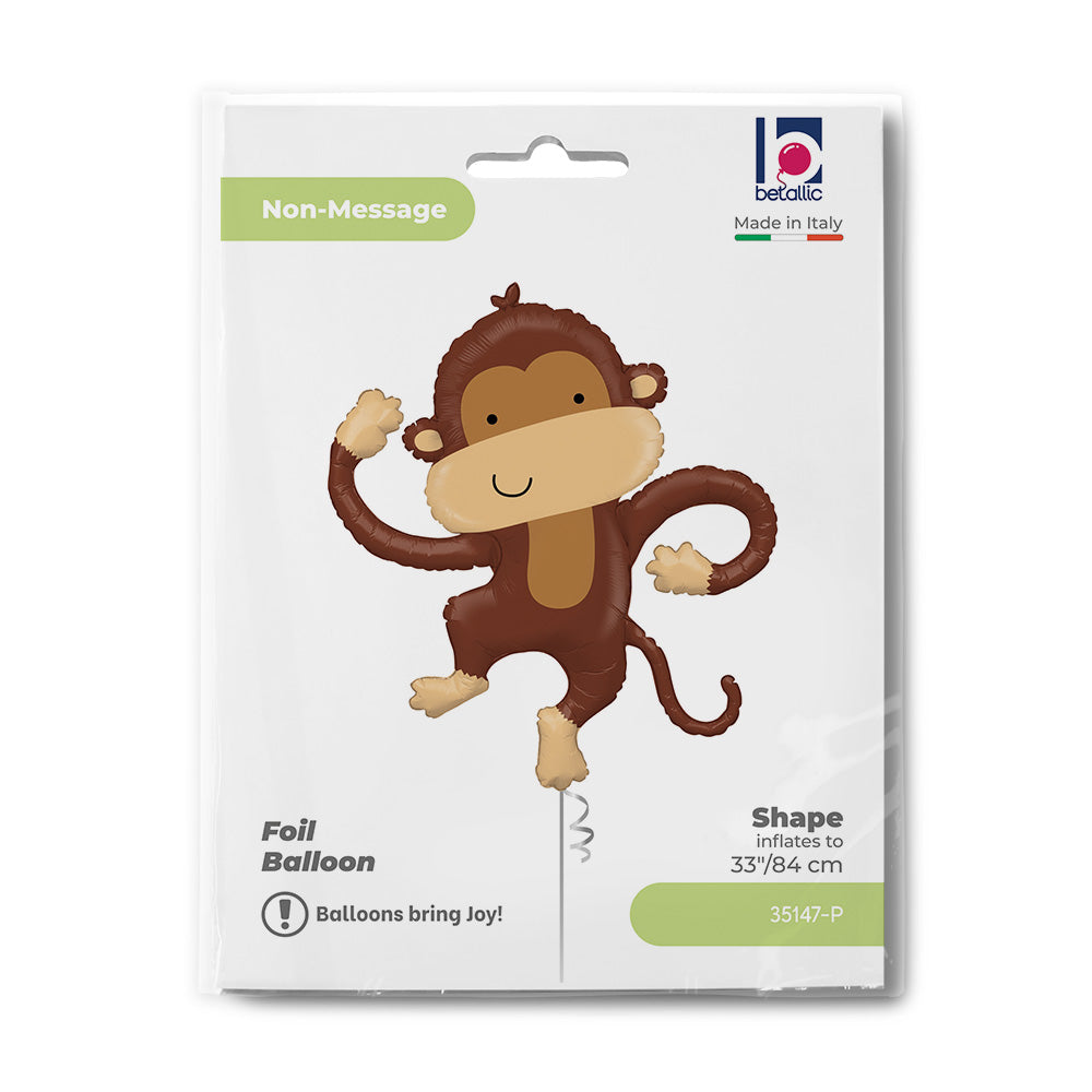 Ballon alu Singe rigolo 84cm